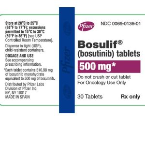 BOSULIF (Bosutinib) 100mg ,120 tablets in one bottle • 500mg ,30 tablets in one bottle