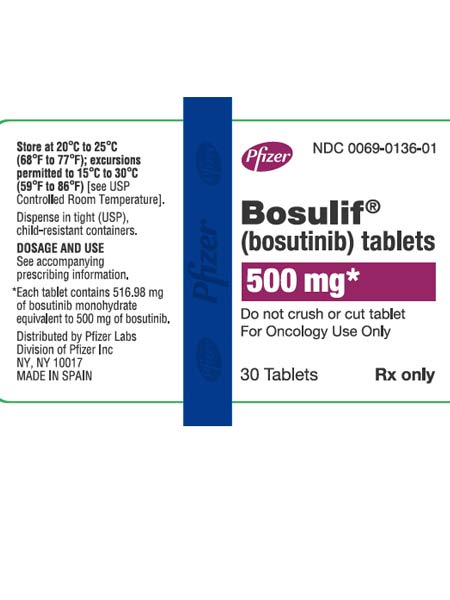 BOSULIF (Bosutinib) 100mg ,120 tablets in one bottle • 500mg ,30 tablets in one bottle